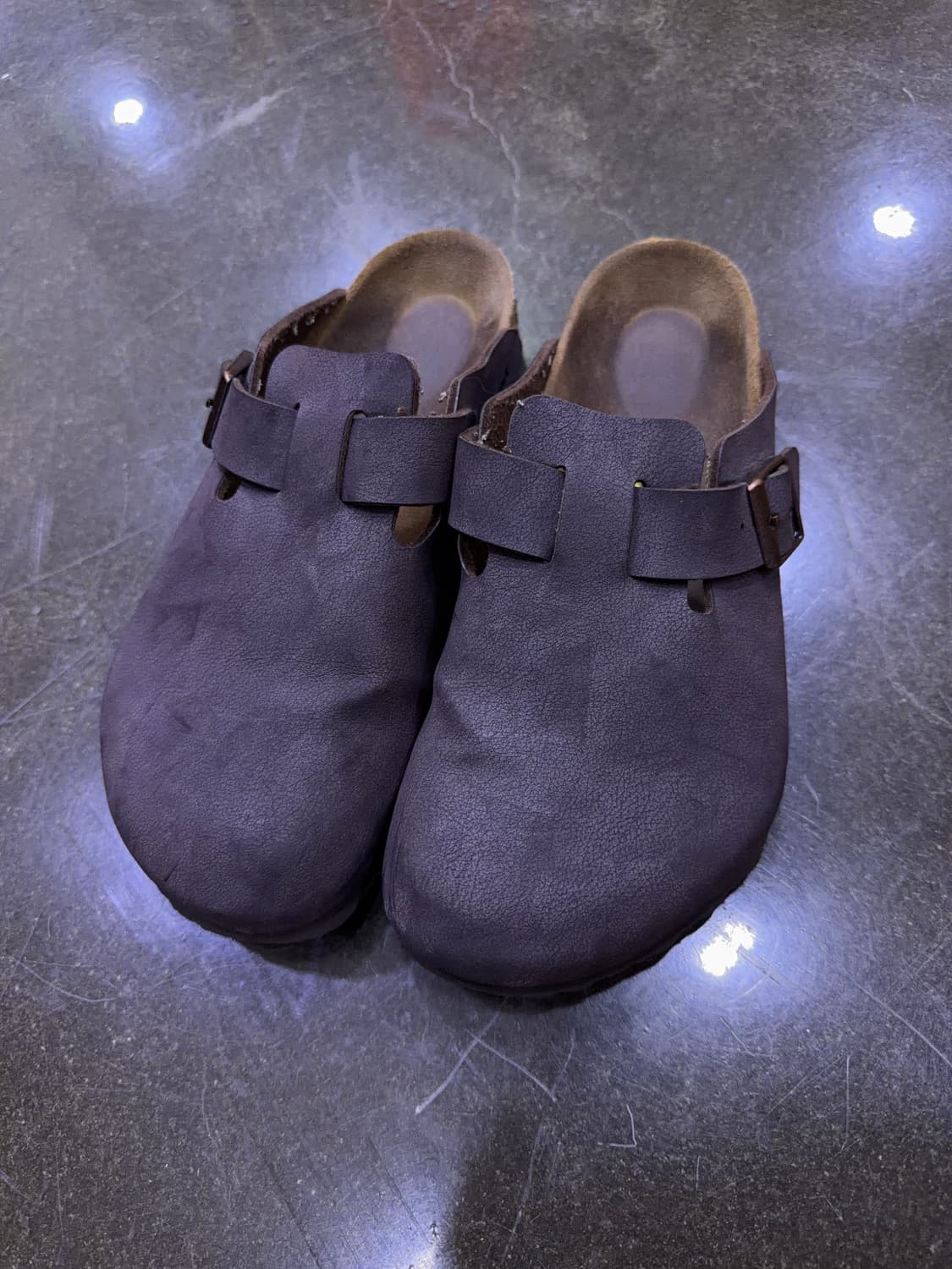 버켄스탁 보스턴 레더 샌들 슬리퍼 슈즈 퍼플 브라운 265 상품이미지2