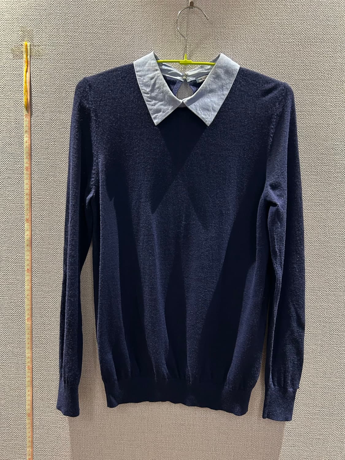 [S] 타미힐피거 럭셔리 울 배색 카라 니트 (Navy) 상품이미지1