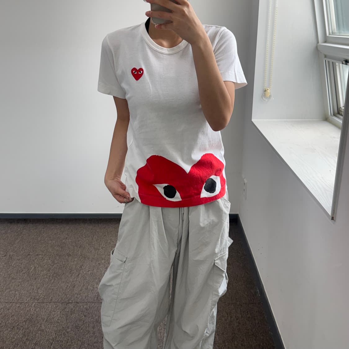 Comme des garcons 꼼데가르송 레드하트 와펜 반팔 상품이미지1