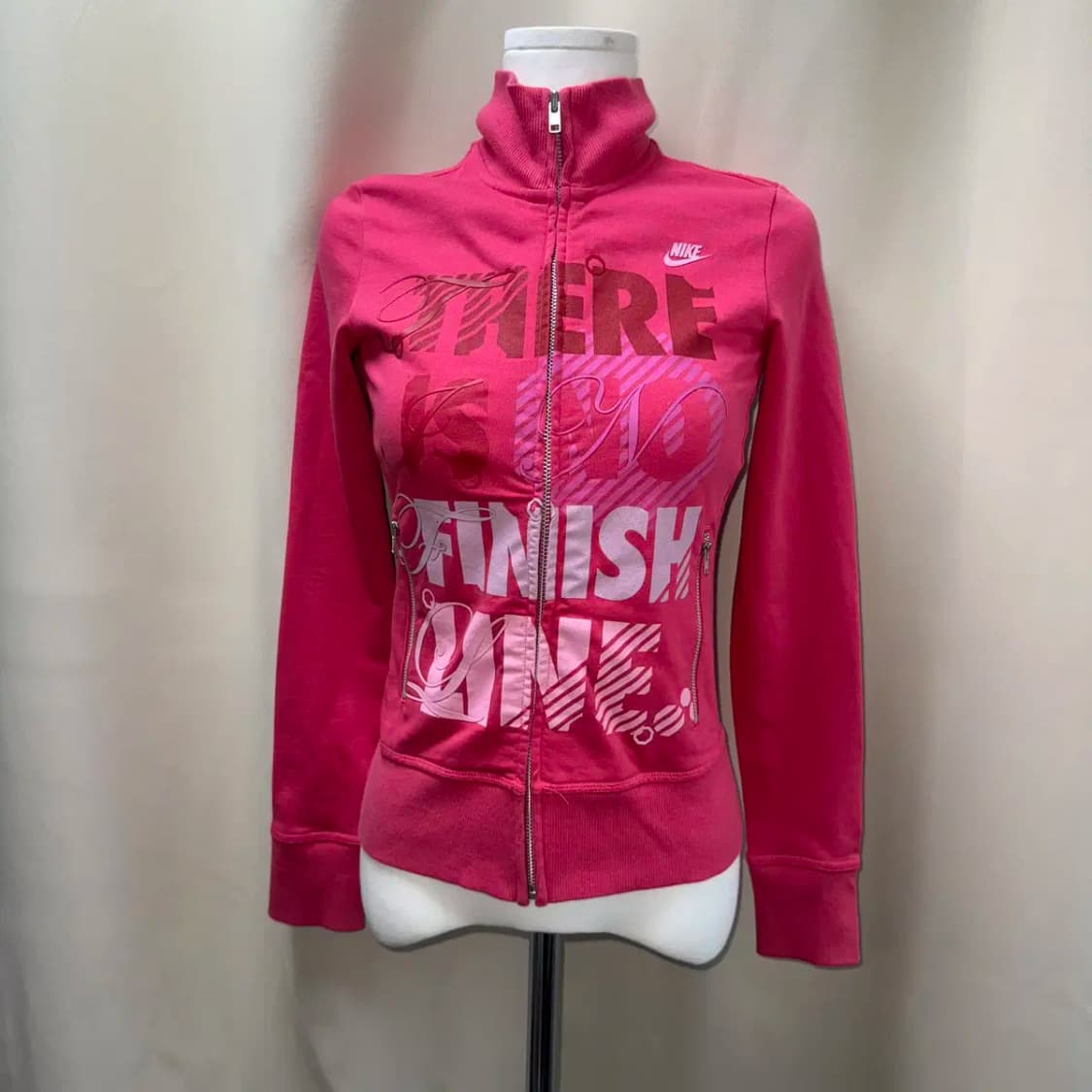 NIKE 나이키 핑크 프린팅 코튼 슬림 집업 상품이미지2