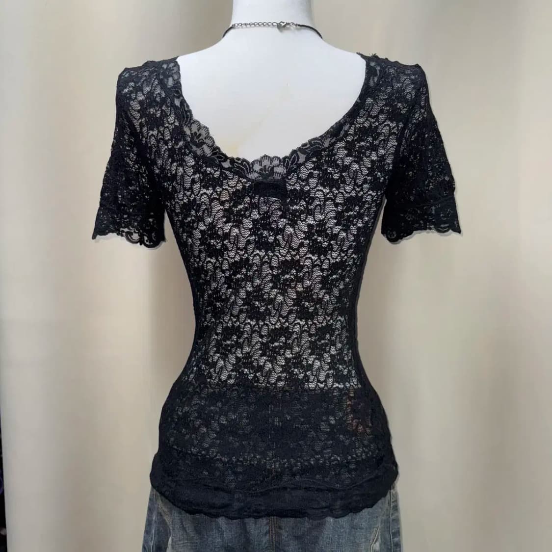 D&G 돌체앤가바나 레이스 로즈 티셔츠 상품이미지4