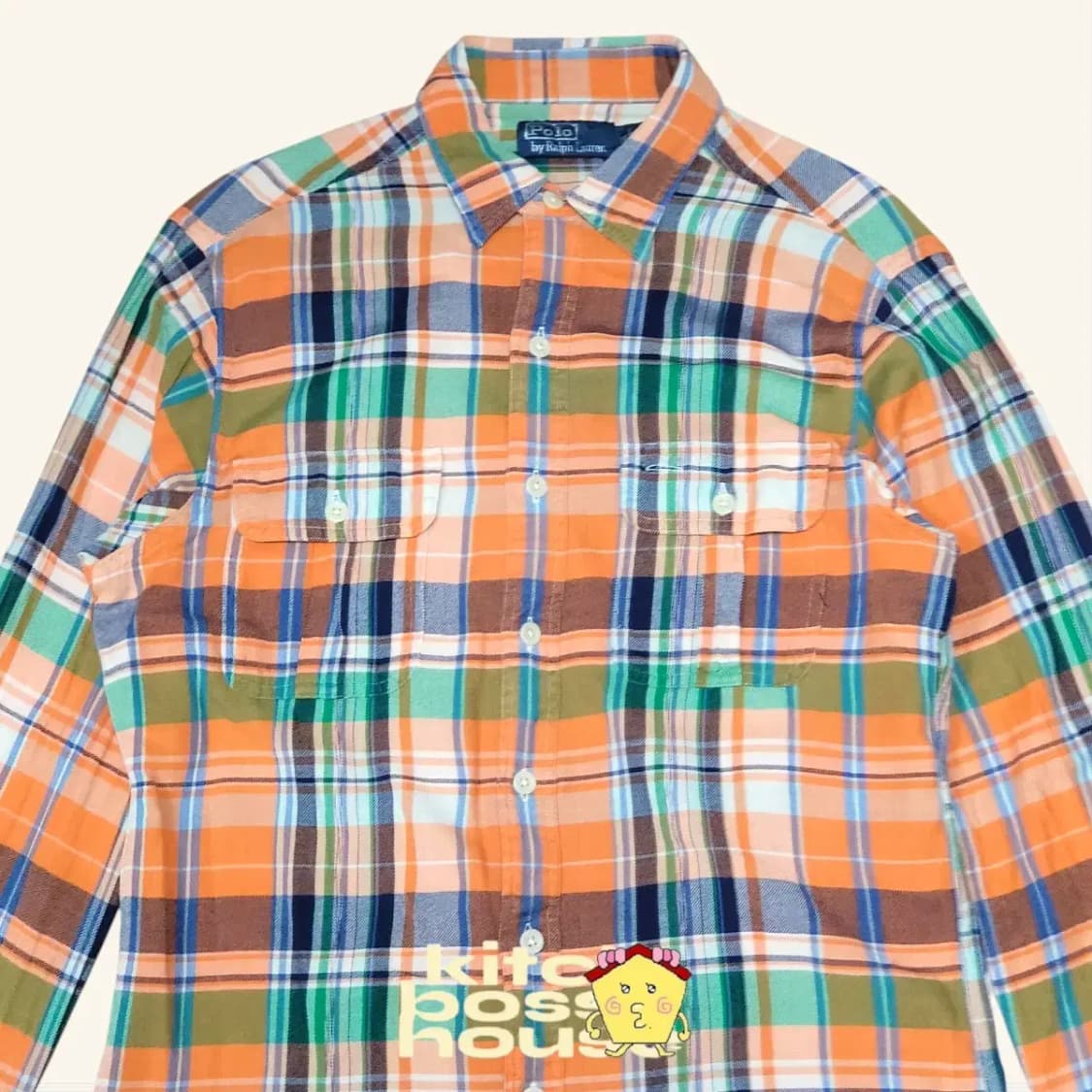 [S] polo 폴로 랄프로렌 오렌지 체크 셔츠 상품이미지2