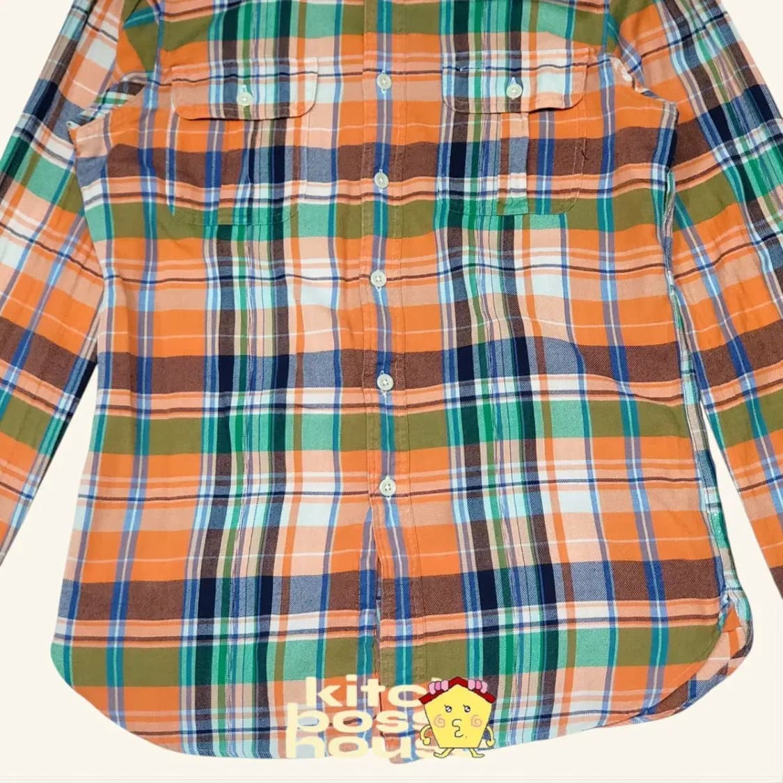 [S] polo 폴로 랄프로렌 오렌지 체크 셔츠 상품이미지3