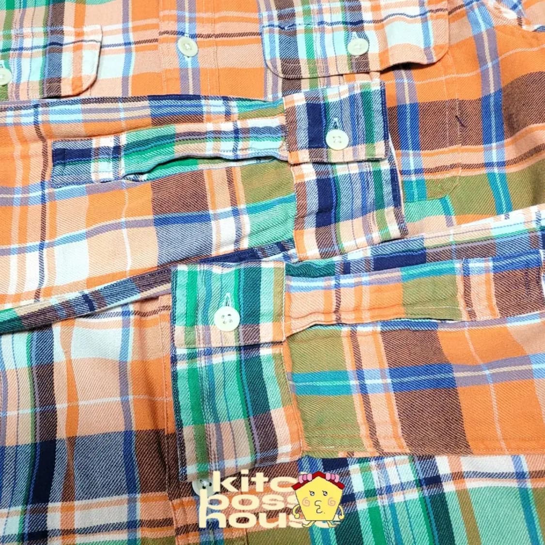 [S] polo 폴로 랄프로렌 오렌지 체크 셔츠 상품이미지4
