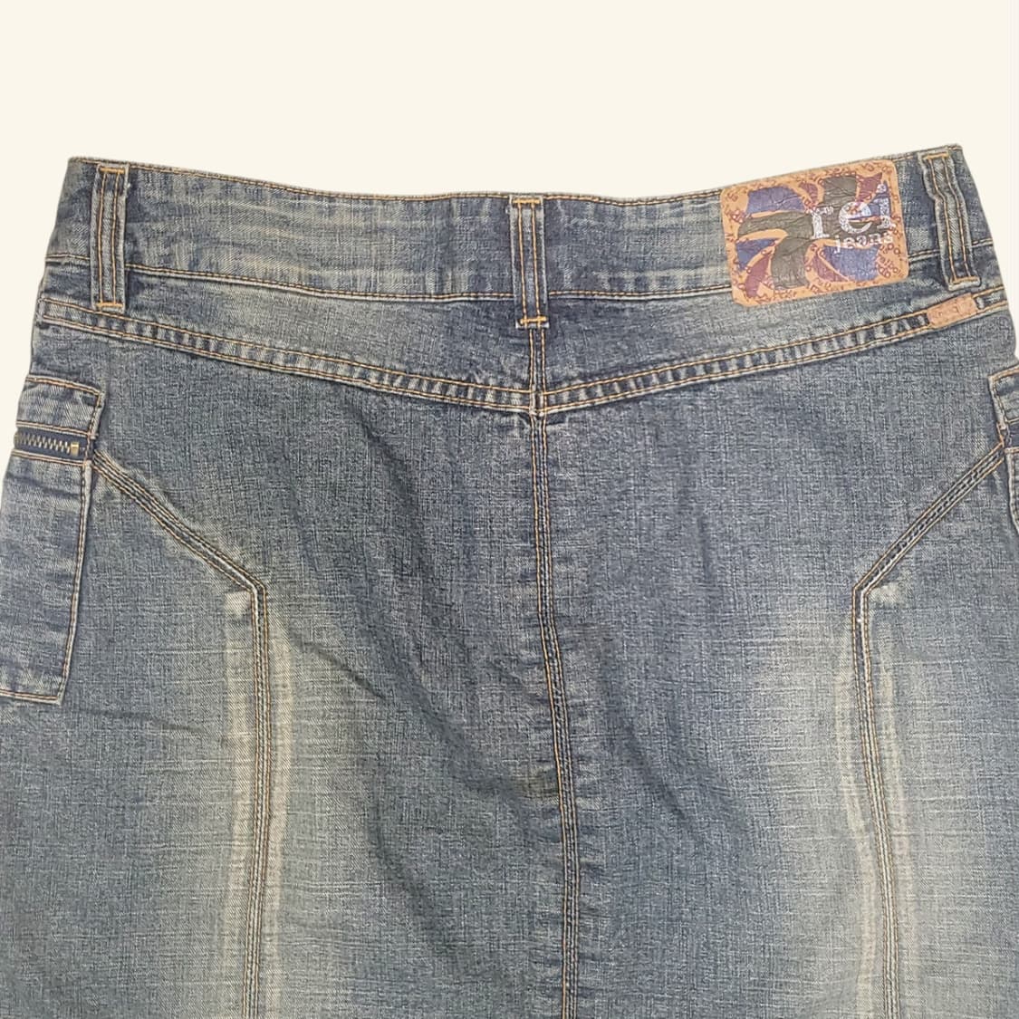 [27] rei jeans 레이스업 포켓 미디 데님 스커트 상품이미지5