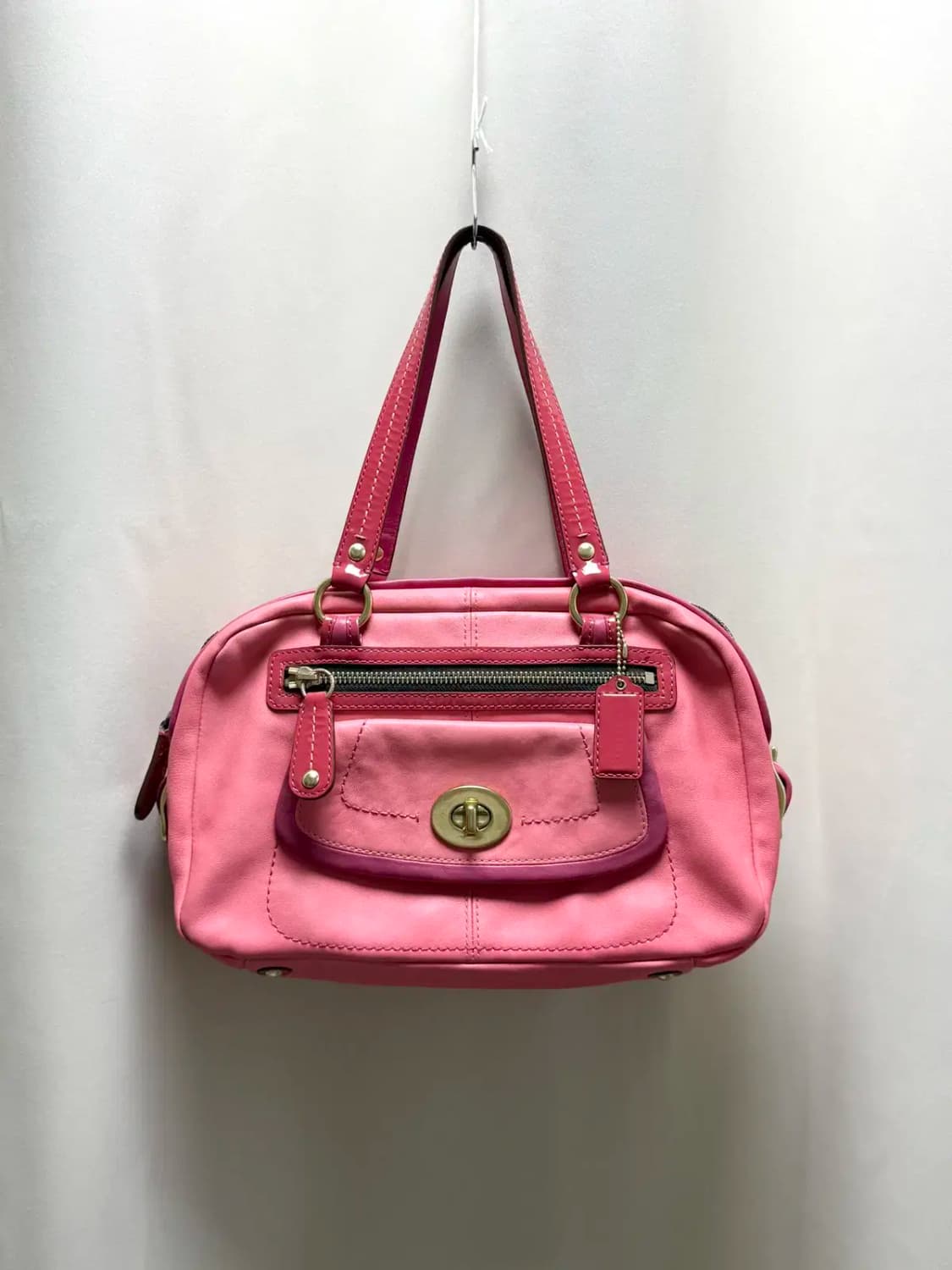 COACH 코치 보니 레더 사첼 토트백 코랄 상품이미지1