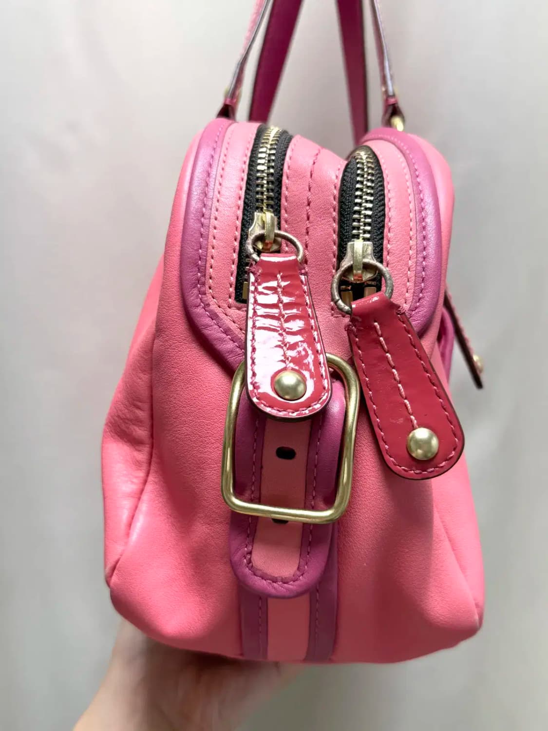 COACH 코치 보니 레더 사첼 토트백 코랄 상품이미지5