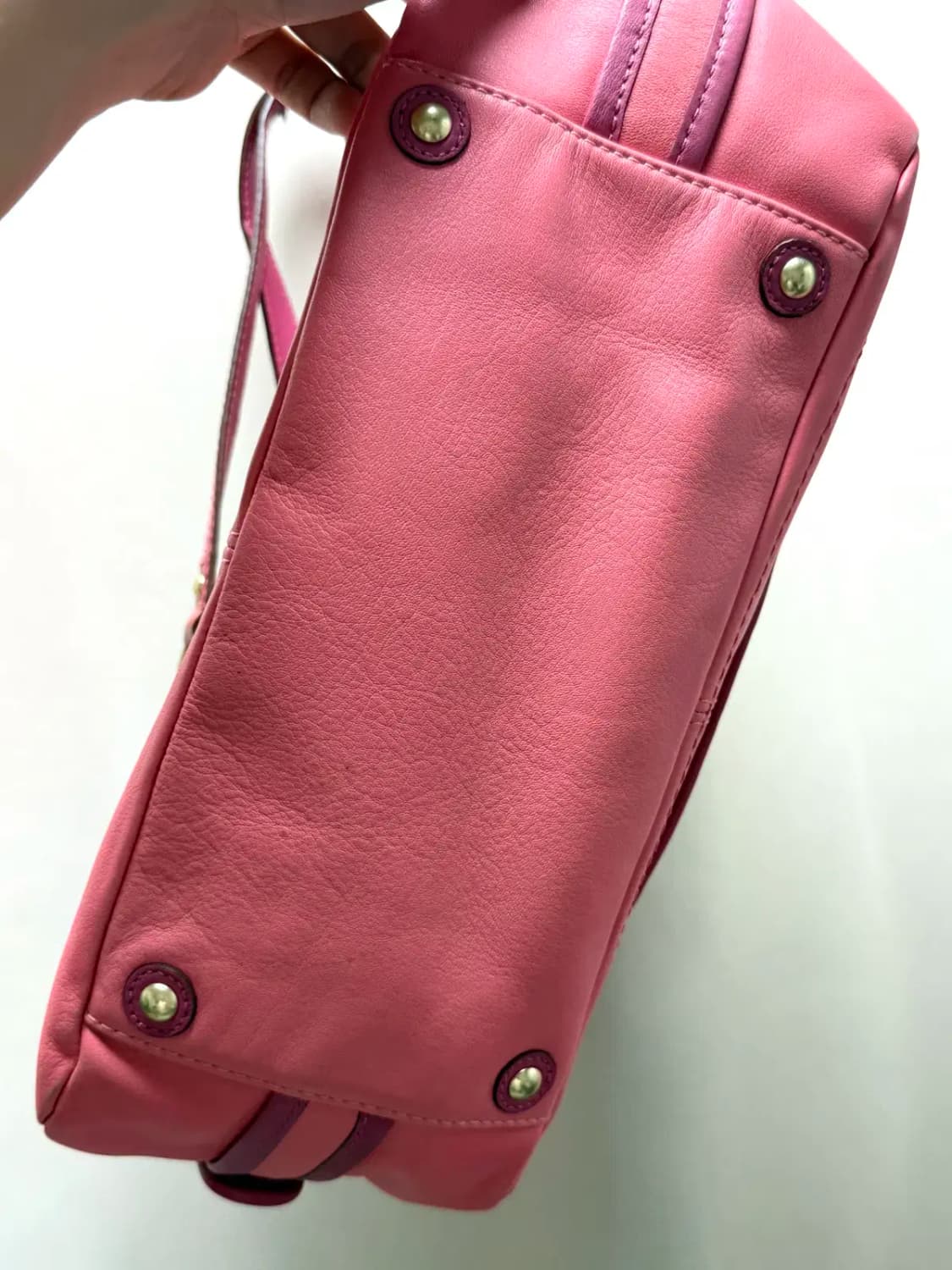 COACH 코치 보니 레더 사첼 토트백 코랄 상품이미지6