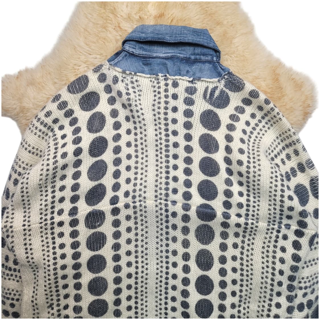 도트 데님 셔츠 가디건 상품이미지6