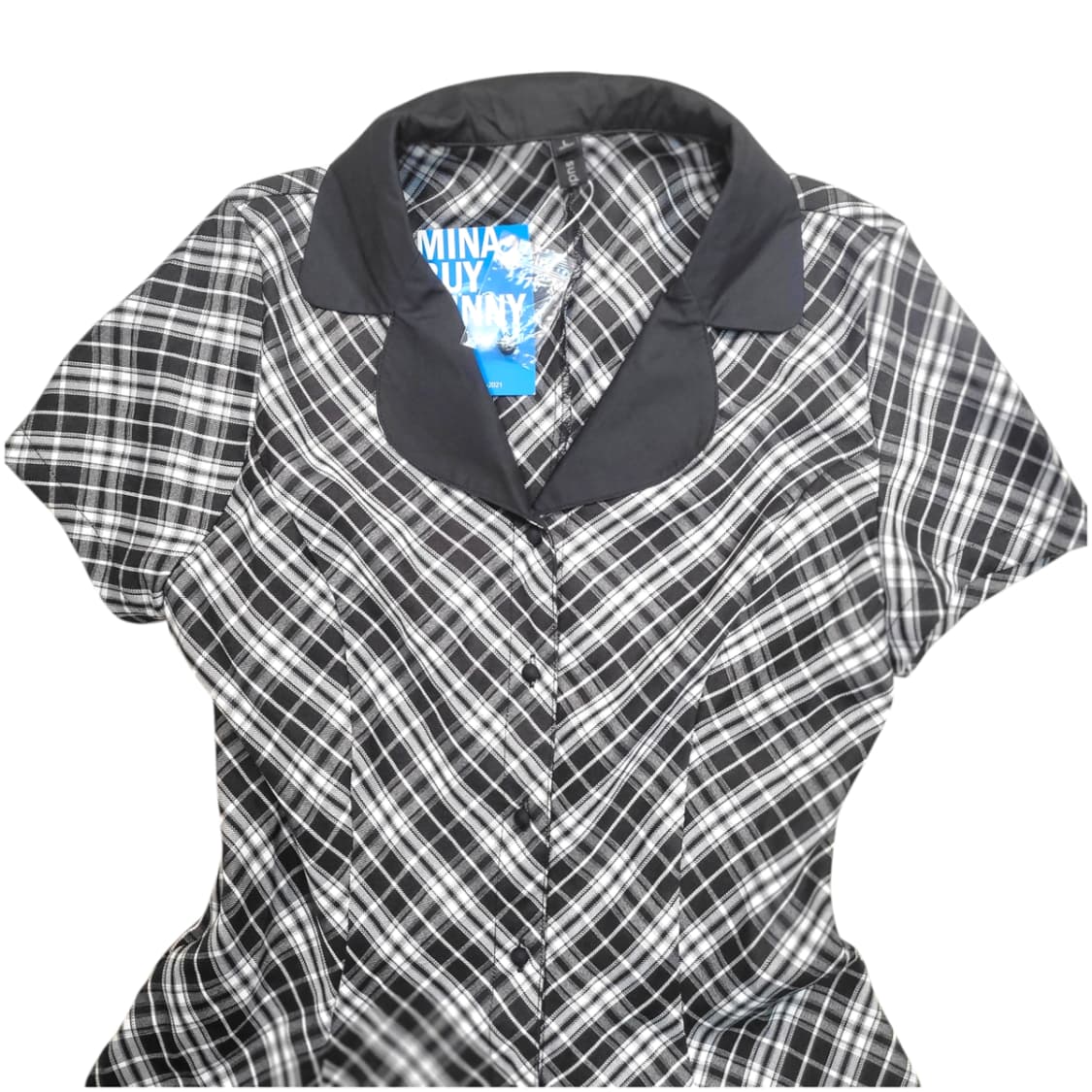 [L] 새제품 체크 카라 원피스 상품이미지2