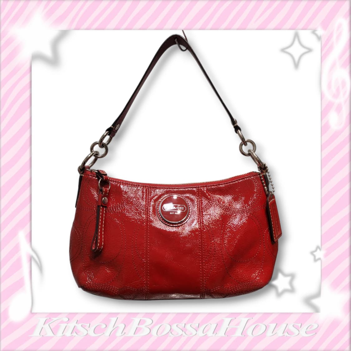 COACH 코치 레드 에나멜 숄더백 상품이미지1