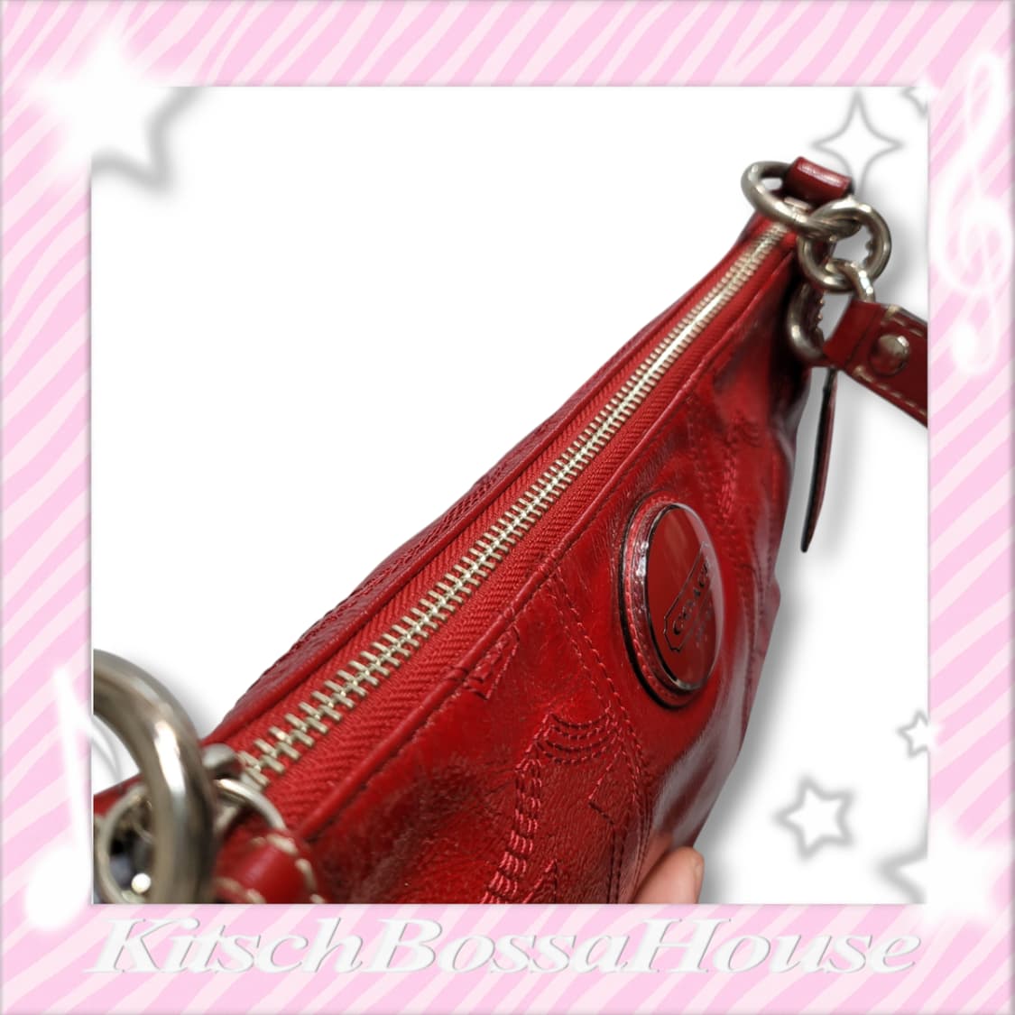 COACH 코치 레드 에나멜 숄더백 상품이미지10