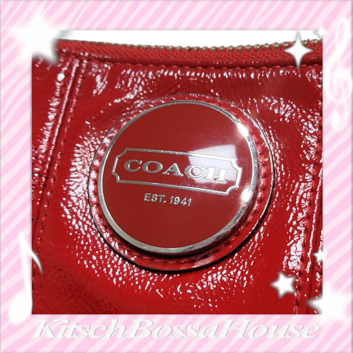 COACH 코치 레드 에나멜 숄더백 상품이미지2
