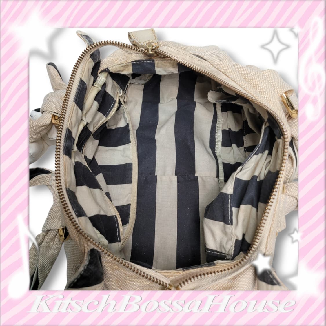 비비안웨스트우드 베티나 베이지 골드 린넨 숄더백 상품이미지10