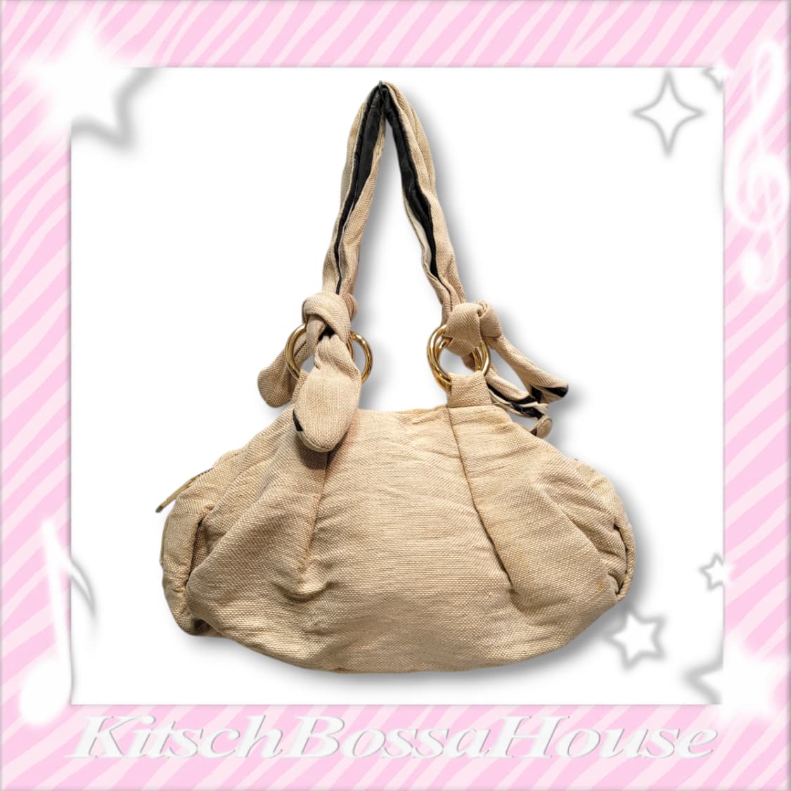 비비안웨스트우드 베티나 베이지 골드 린넨 숄더백 상품이미지4