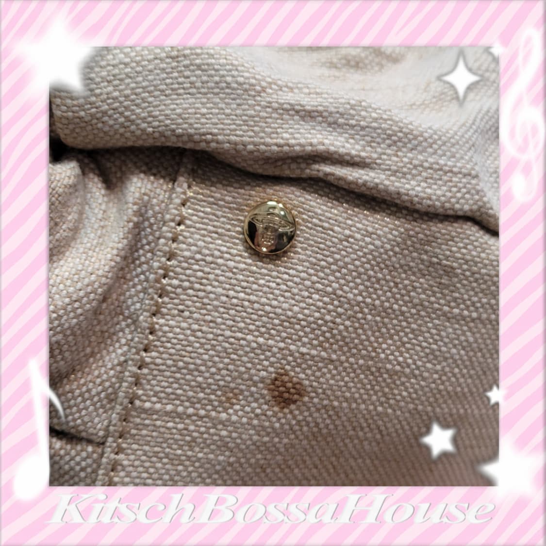 비비안웨스트우드 베티나 베이지 골드 린넨 숄더백 상품이미지7