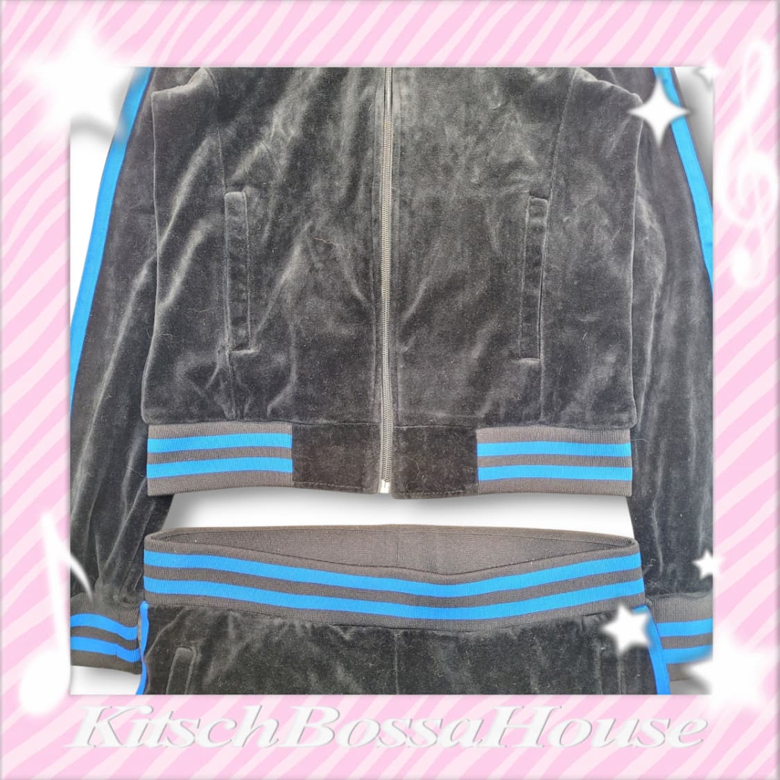 [XS] 00s 카파 블루 벨루어 벨벳 져지 셋업 상품이미지3