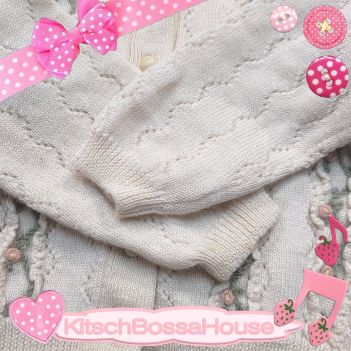 NOVARA JPN 일본 빈티지 플라워 모리걸 울 가디건 상품이미지4