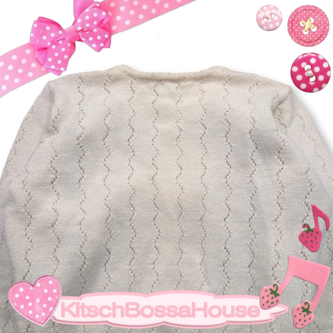 NOVARA JPN 일본 빈티지 플라워 모리걸 울 가디건 상품이미지6