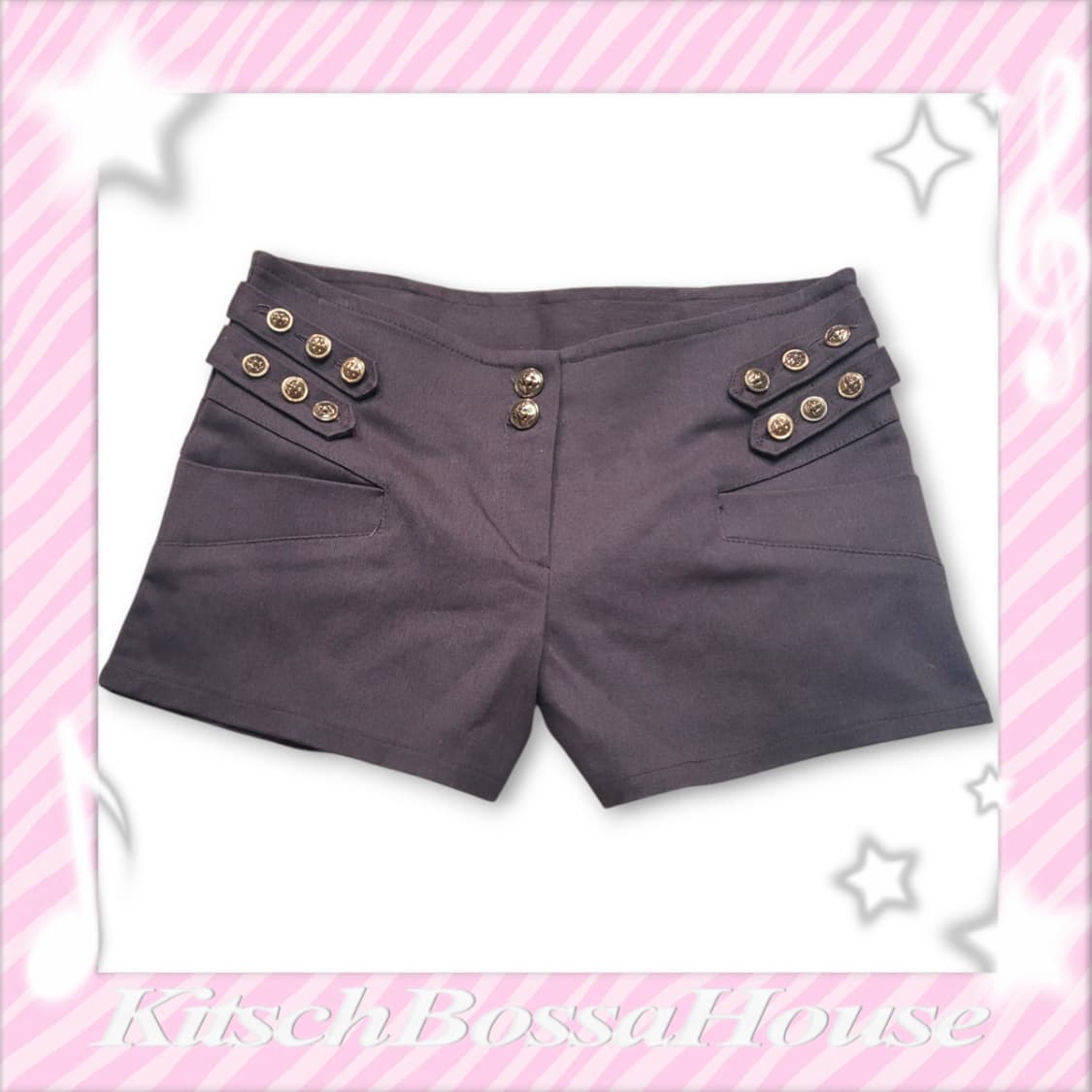 [M] 갸루 버튼 숏 팬츠 브라운 상품이미지1