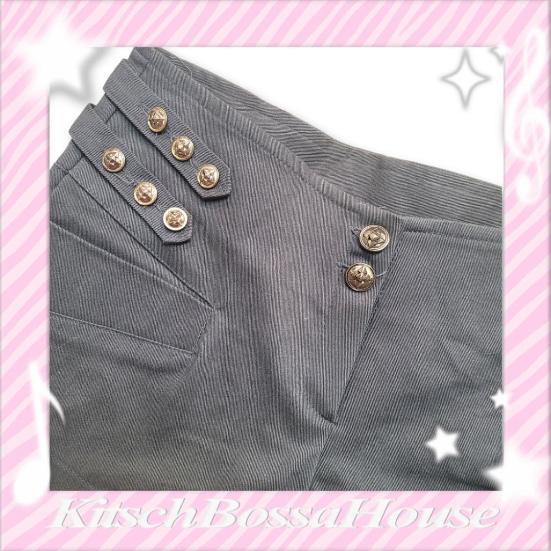 [M] 갸루 버튼 숏팬츠 카키 상품이미지2