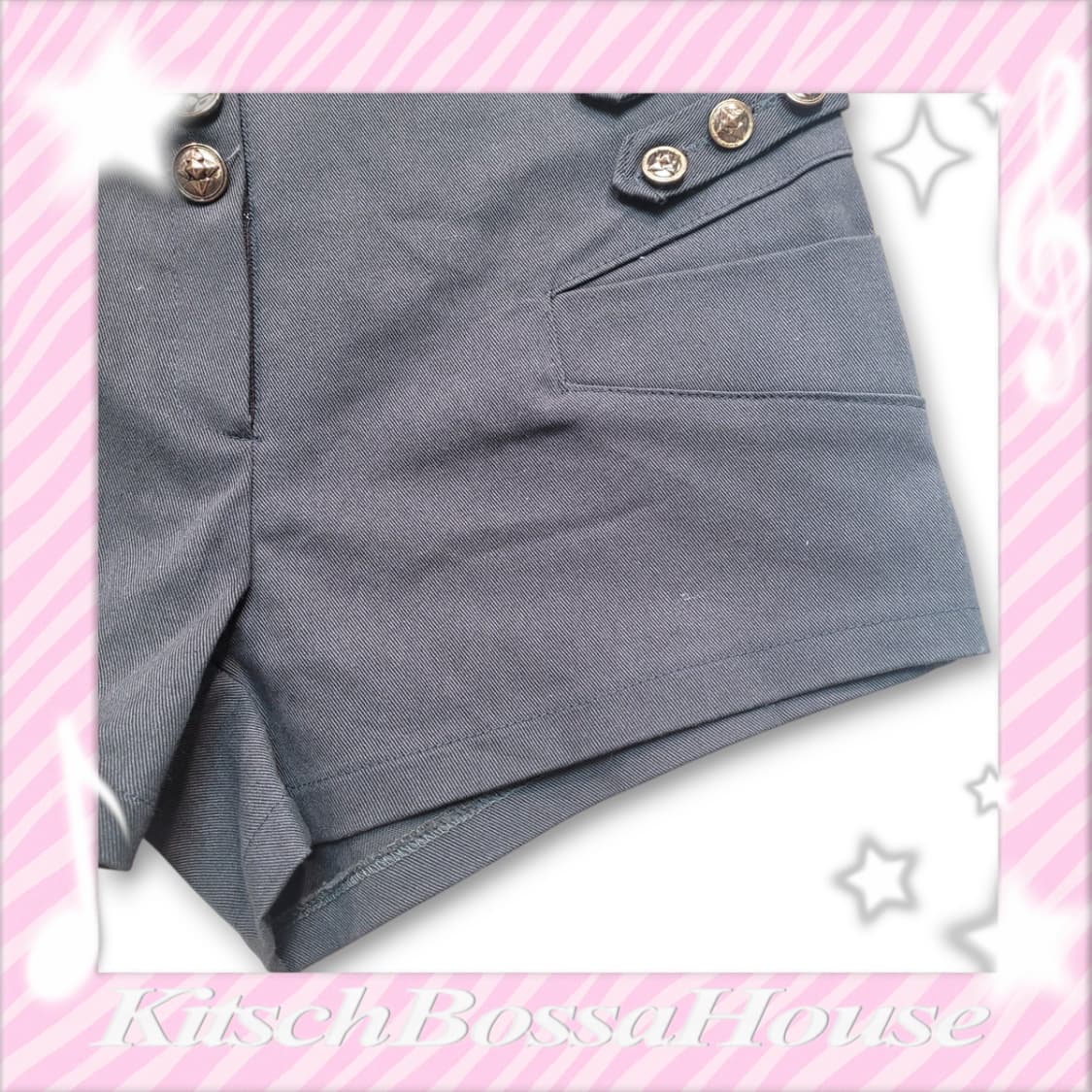 [M] 갸루 버튼 숏팬츠 카키 상품이미지3