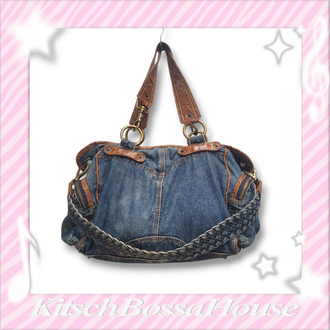 GUESS 게스 90s 빈티지 데님 핸드 숄더백 상품이미지2