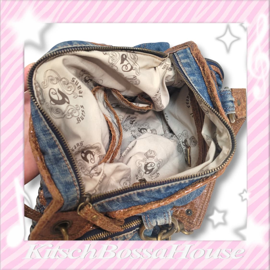 GUESS 게스 90s 빈티지 데님 핸드 숄더백 상품이미지9