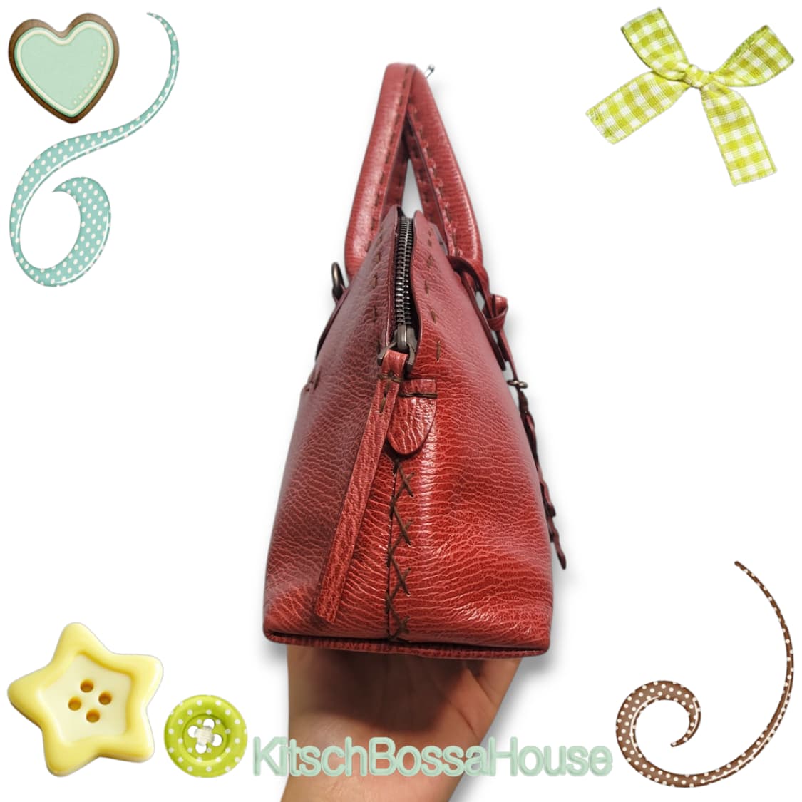 헨리베글린 레드 숄더백 상품이미지4