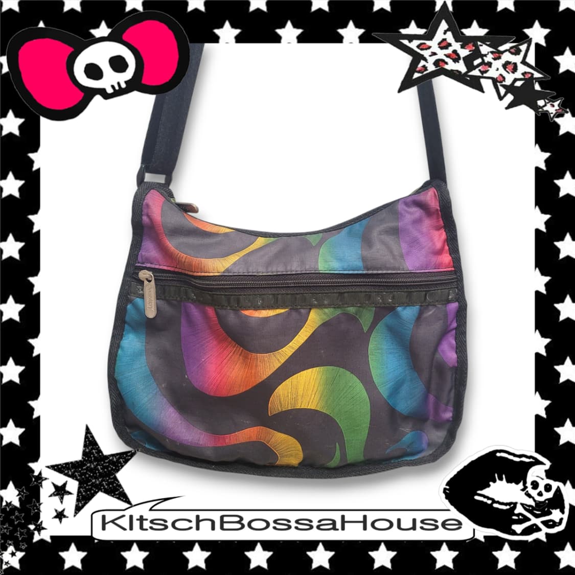 레스포삭 레인보우 패턴 크로스백 상품이미지2