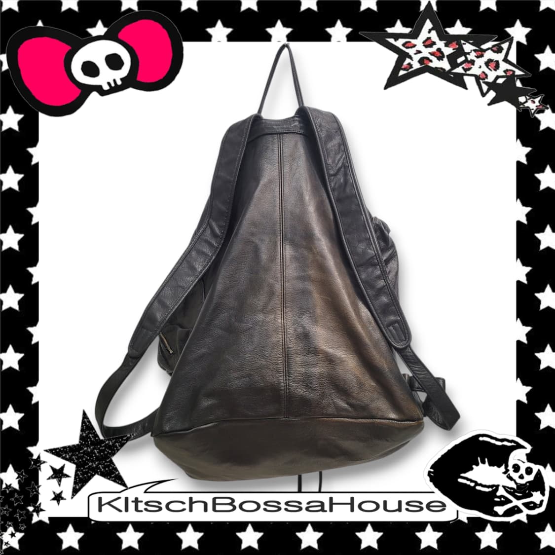 빈티지 가죽 블랙 백팩 상품이미지4