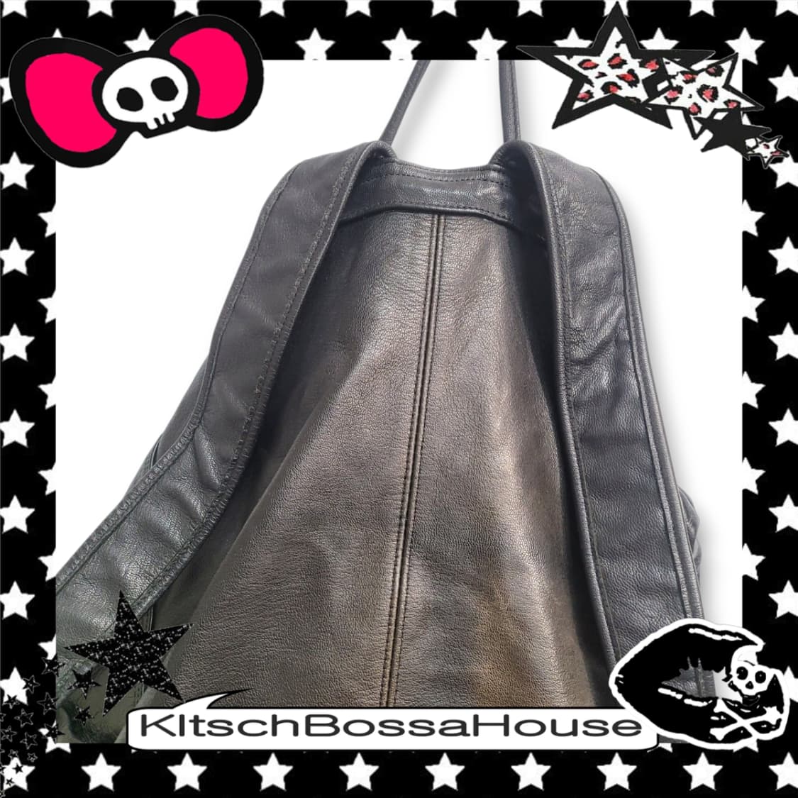 빈티지 가죽 블랙 백팩 상품이미지5