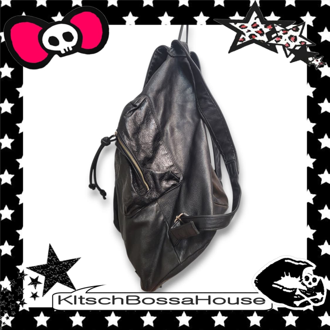 빈티지 가죽 블랙 백팩 상품이미지7