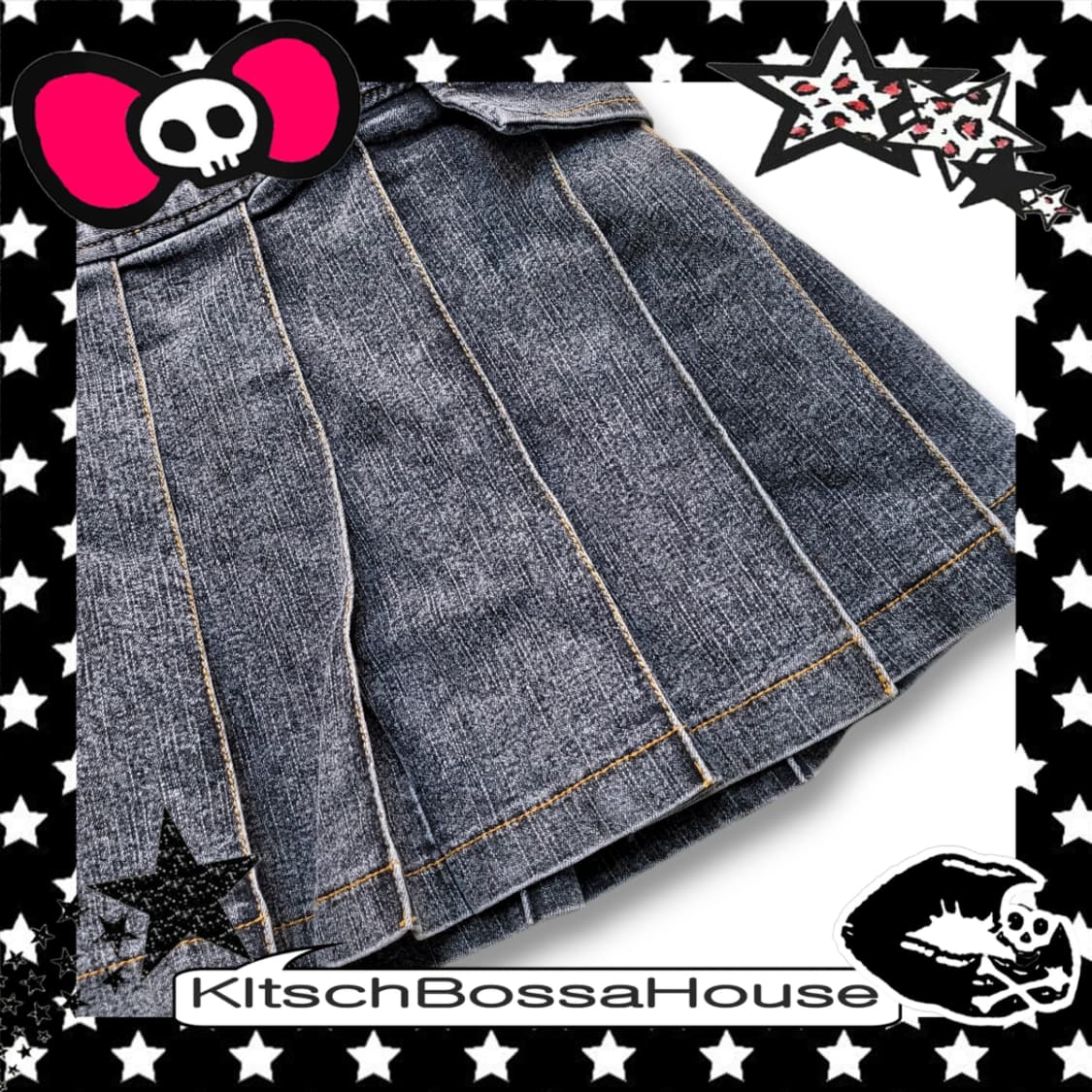 JPN 빈티지 워싱 플리츠 포켓 데님 스커트 상품이미지8