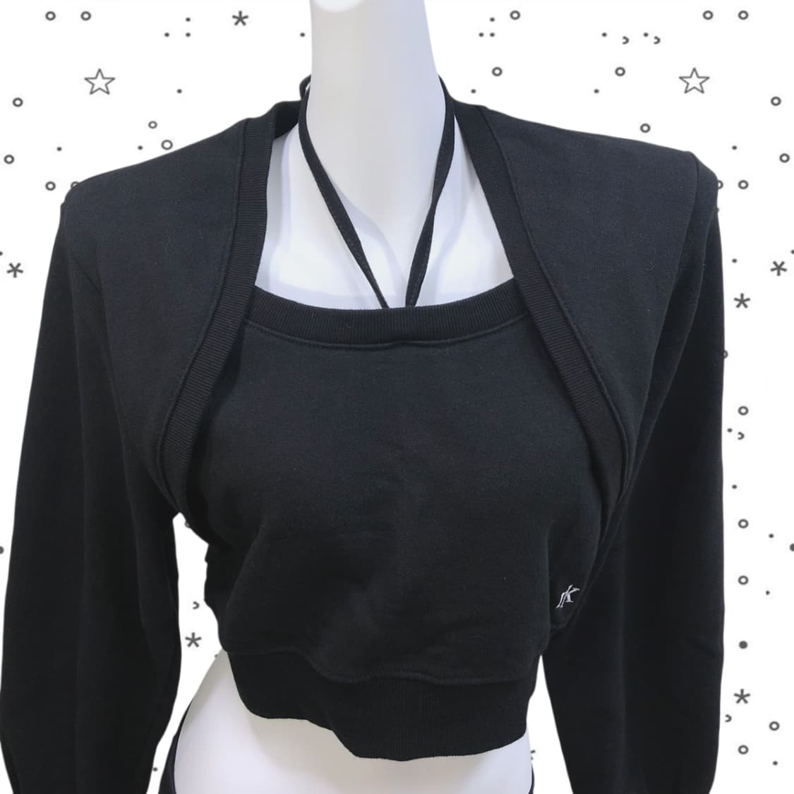 Not known 낫노잉 볼레로 레이어드 초커 맨투맨 블랙 27 상품이미지2