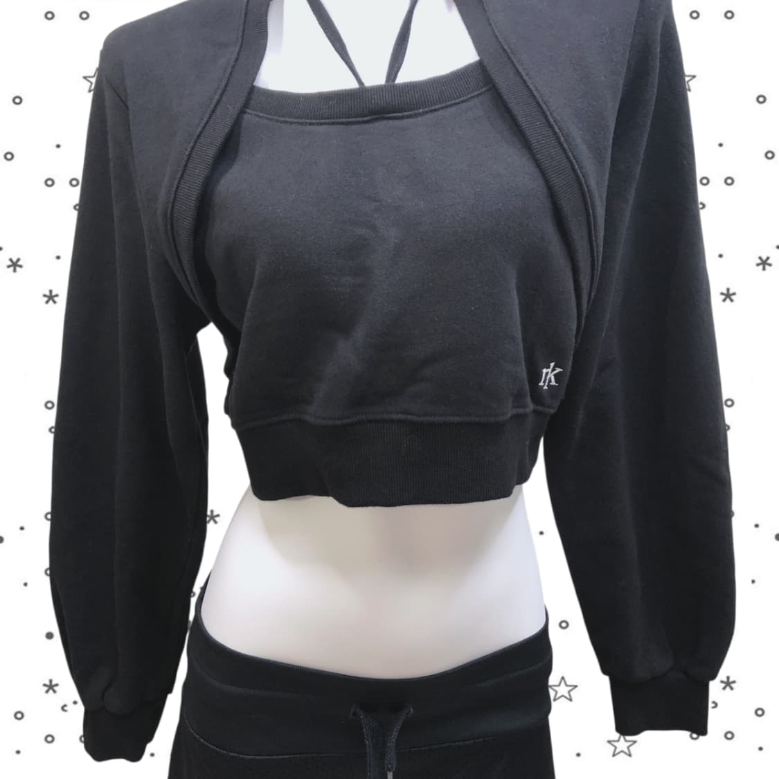 Not known 낫노잉 볼레로 레이어드 초커 맨투맨 블랙 27 상품이미지3