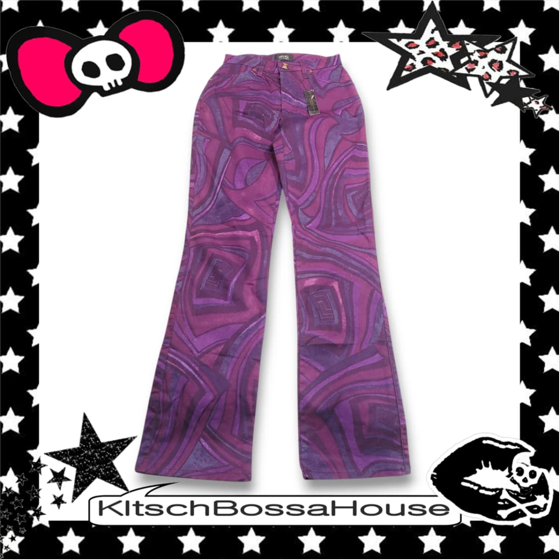 [26] 새제품 VERSACE 베르사체 플레어 패턴 팬츠 상품이미지1