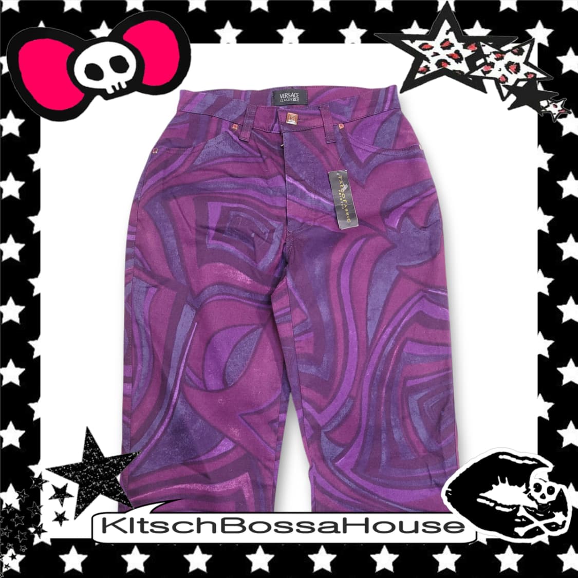 [26] 새제품 VERSACE 베르사체 플레어 패턴 팬츠 상품이미지2
