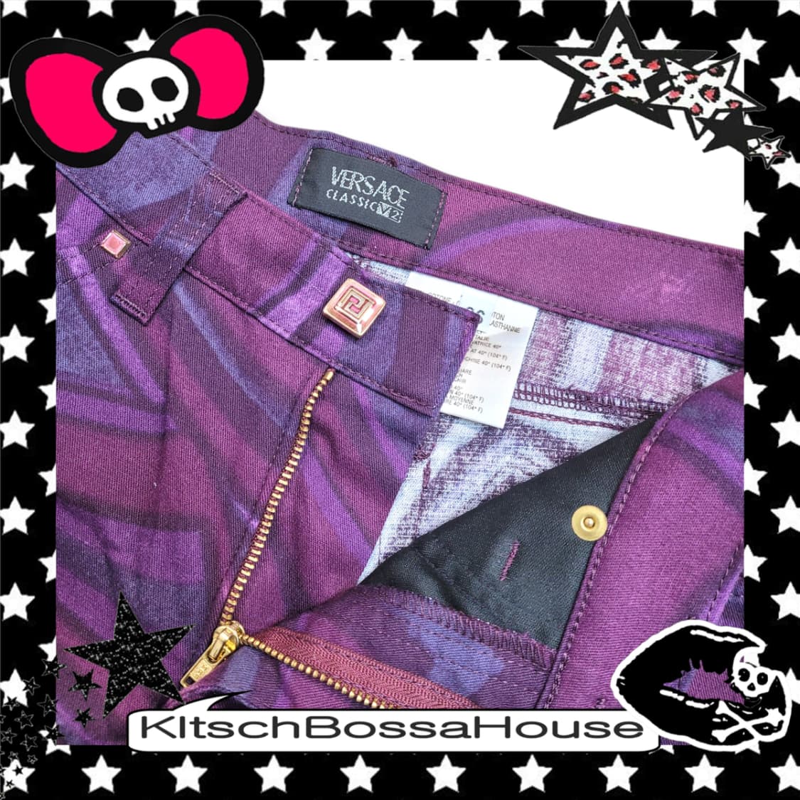 [26] 새제품 VERSACE 베르사체 플레어 패턴 팬츠 상품이미지4