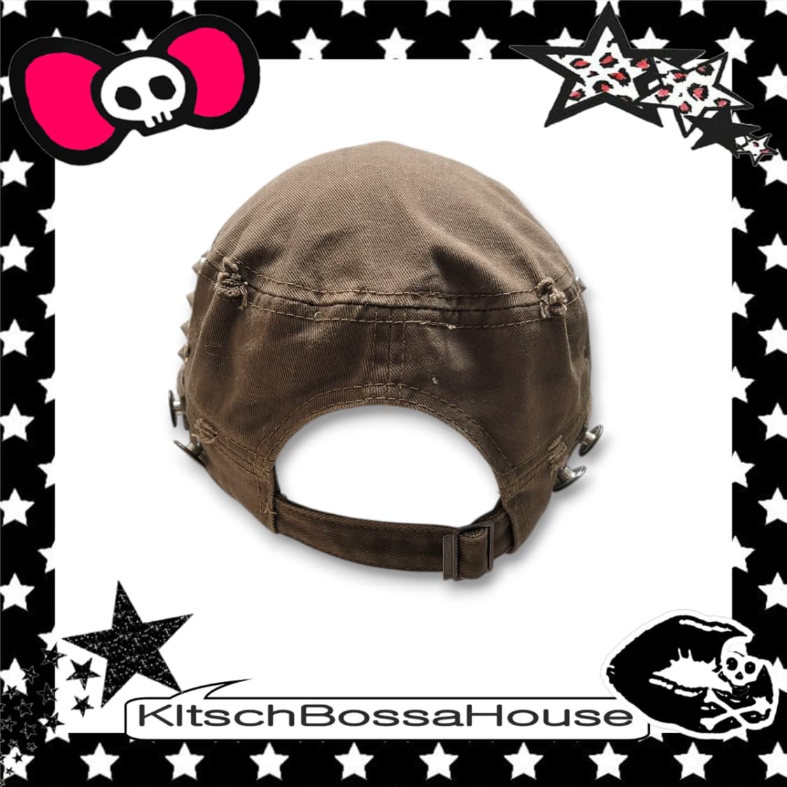 Y2K 그런지 스터드 빈티지 별 캡 모자 상품이미지4