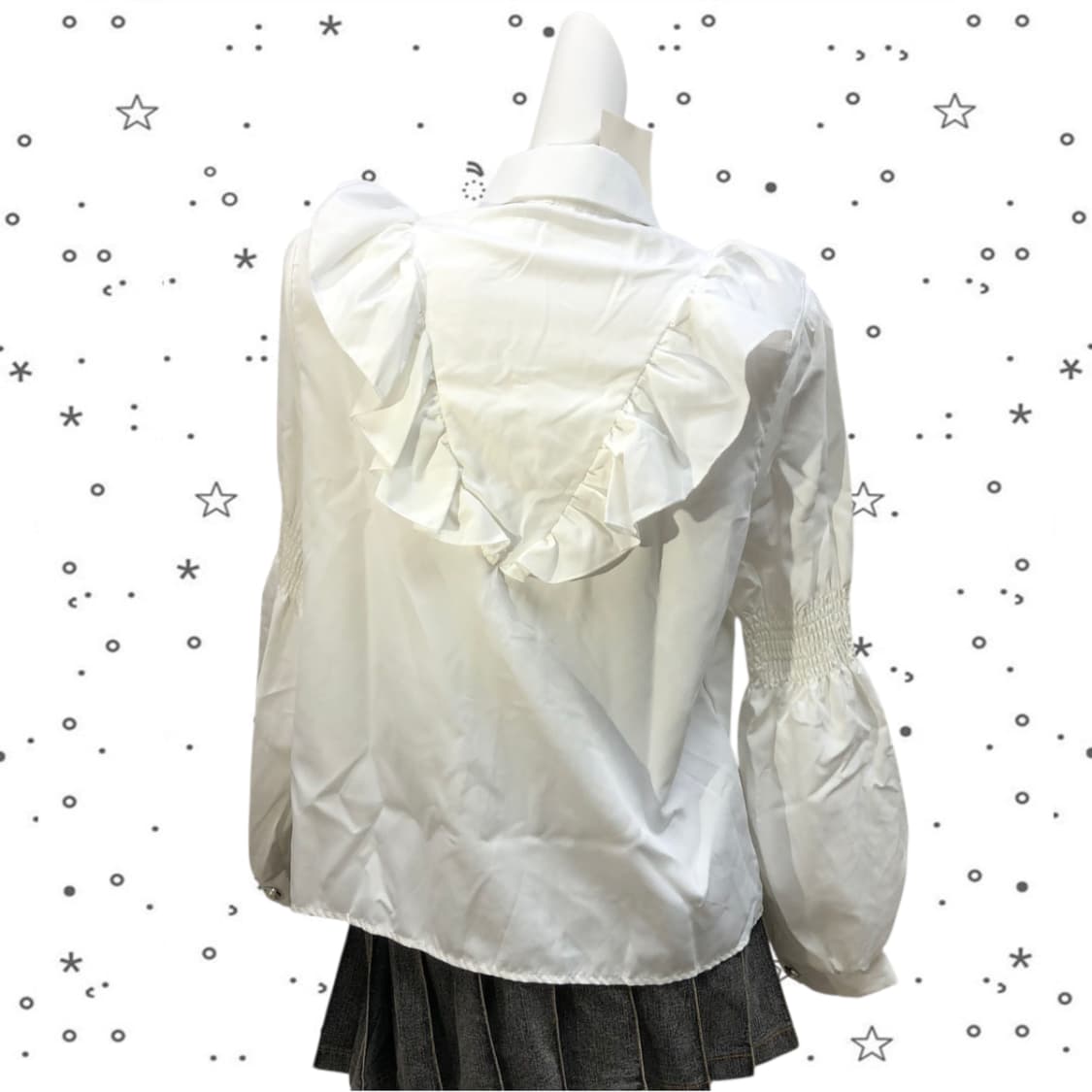 새제품 하트 포인트 프릴 퍼프 블라우스 34 상품이미지5