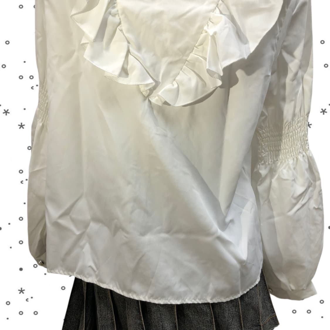 새제품 하트 포인트 프릴 퍼프 블라우스 34 상품이미지7