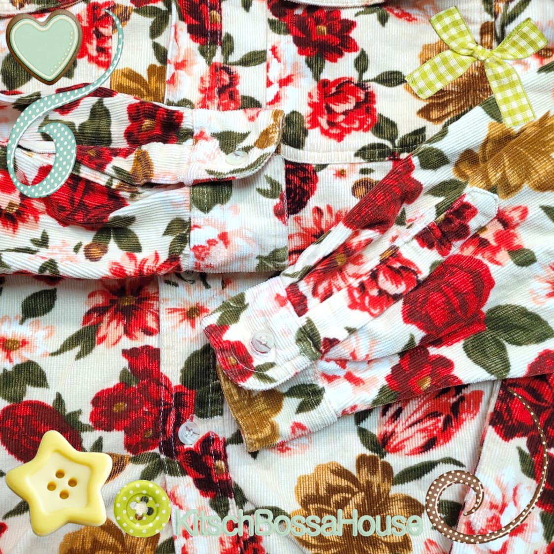 Freefarmhand 플라워 패턴 코듀로이 셔츠 상품이미지4