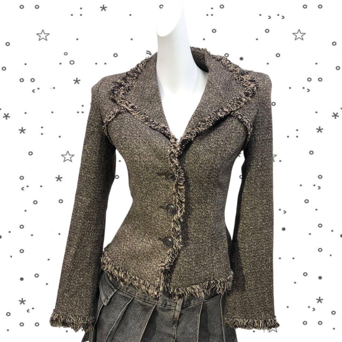 [38] FRAGILE JPN 프린지 트위드 재킷 33 상품이미지1