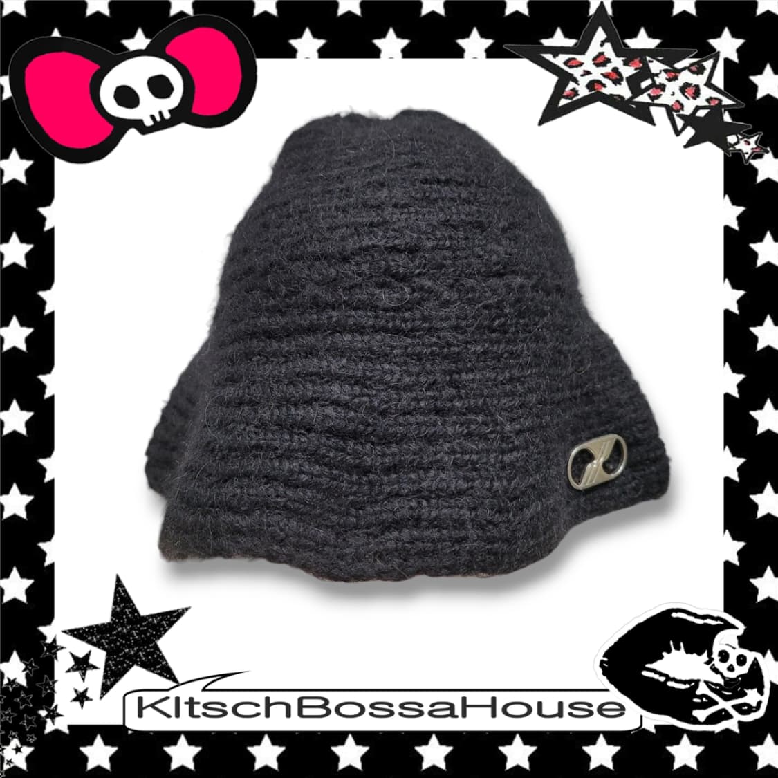 we11done 웰던 메탈 로고 니트 버킷햇 모자 상품이미지2