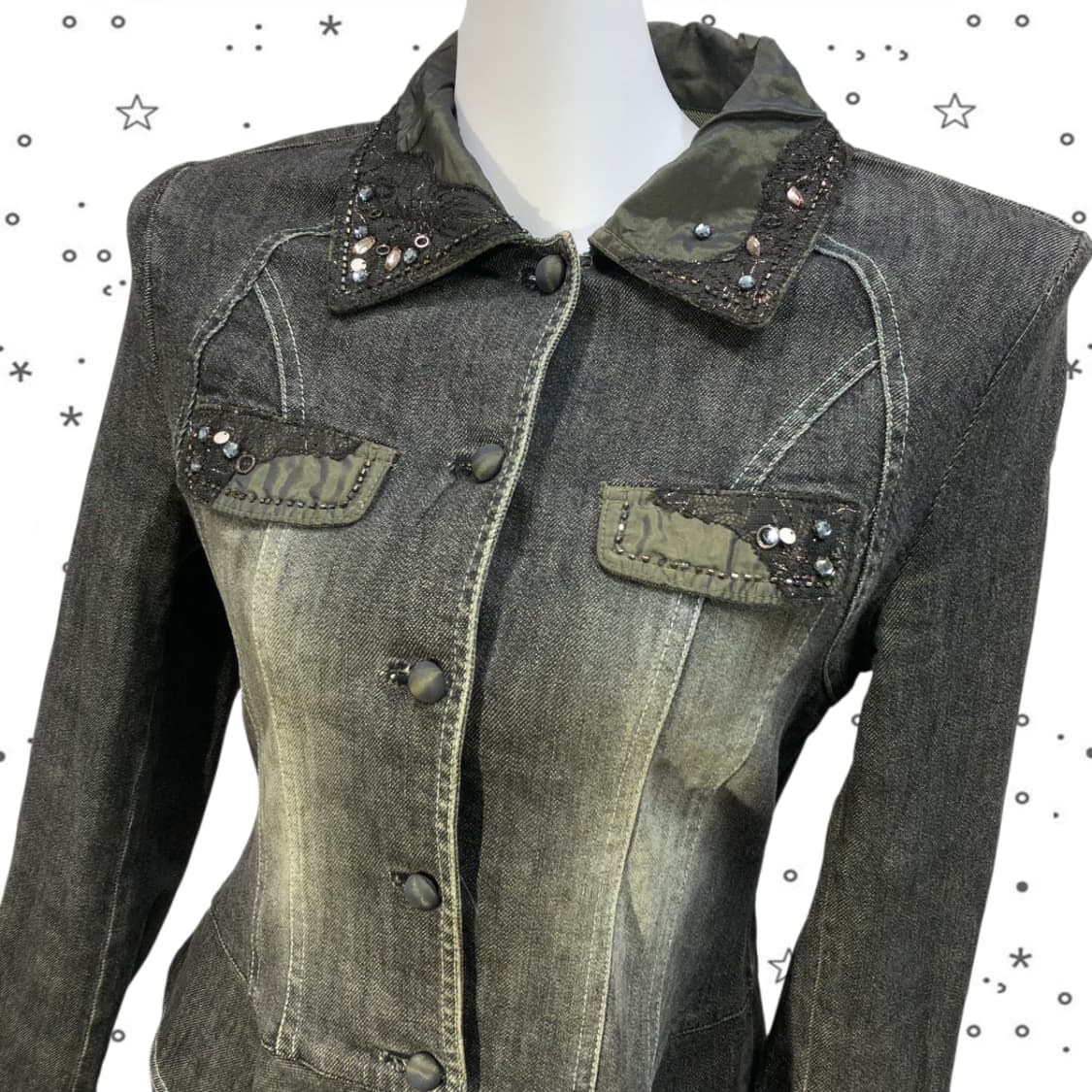 [95] RENNES 그런지 페어리 빈티지 워싱 데님 자켓 1 상품이미지2