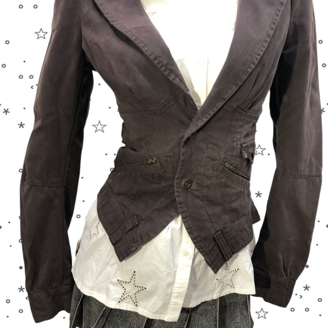 [S] DIESEL 디젤 그런지 크롭 블레이저 자켓 2 상품이미지3