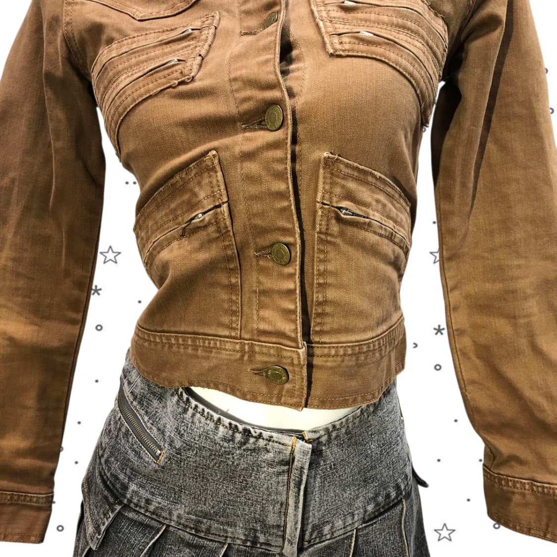 [XS] 블루워시 빈티지 브라운 크롭 웨스턴 자켓 3 상품이미지3