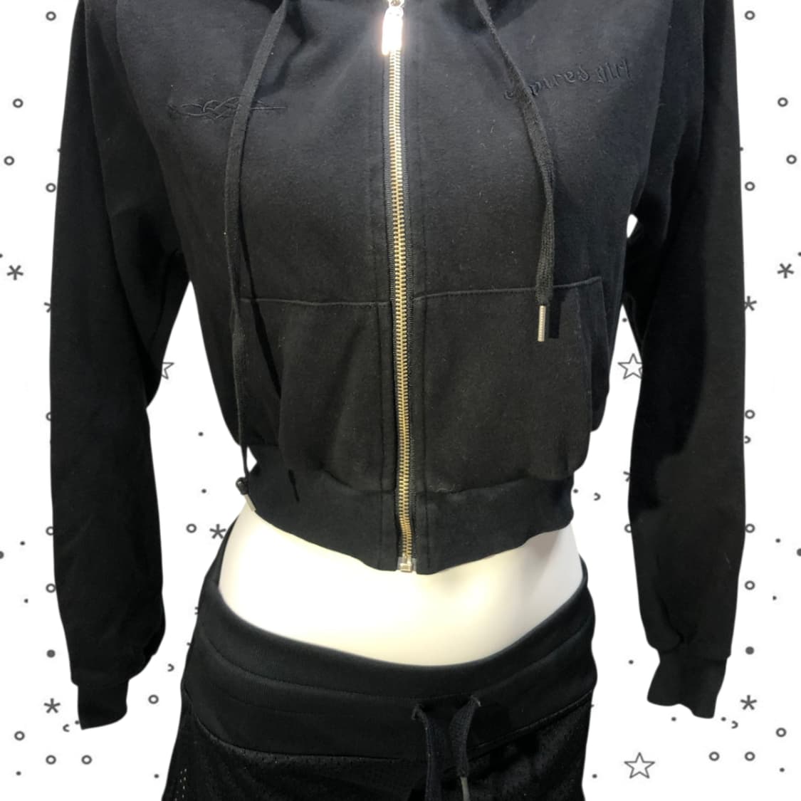 [S] Expired Girl 익스파이어드걸 라인스톤 후드집업 블랙 13 상품이미지3