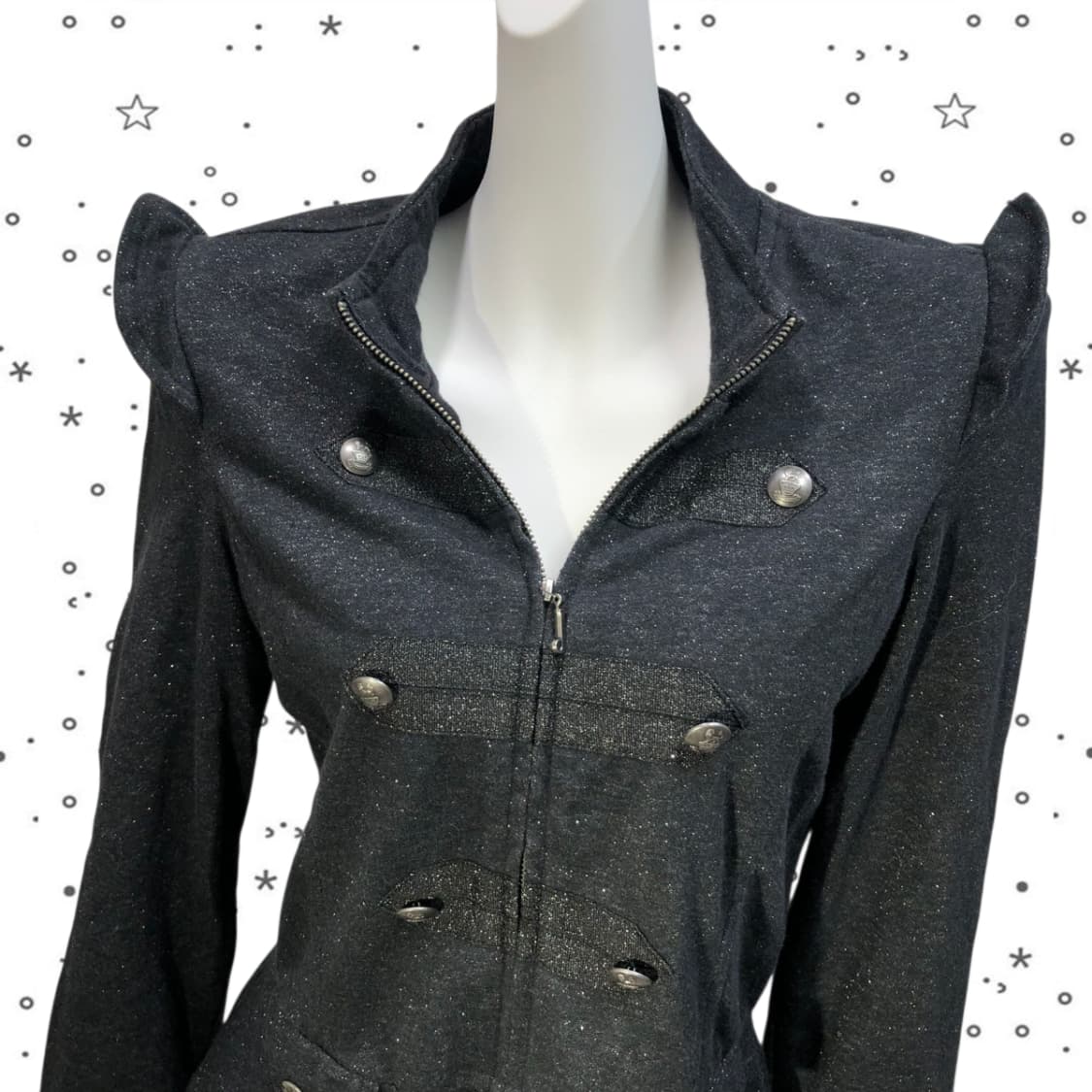 [L] 쥬시꾸뛰르 Y2K 글리터 밀리터리 자켓 17 상품이미지8